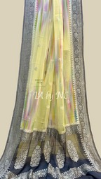 Iron Banarasi Pure Khaddi Georgette Kadwa Saree