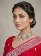 Ruby Banarasi Pure Khaddi Georgette Kadwa Saree