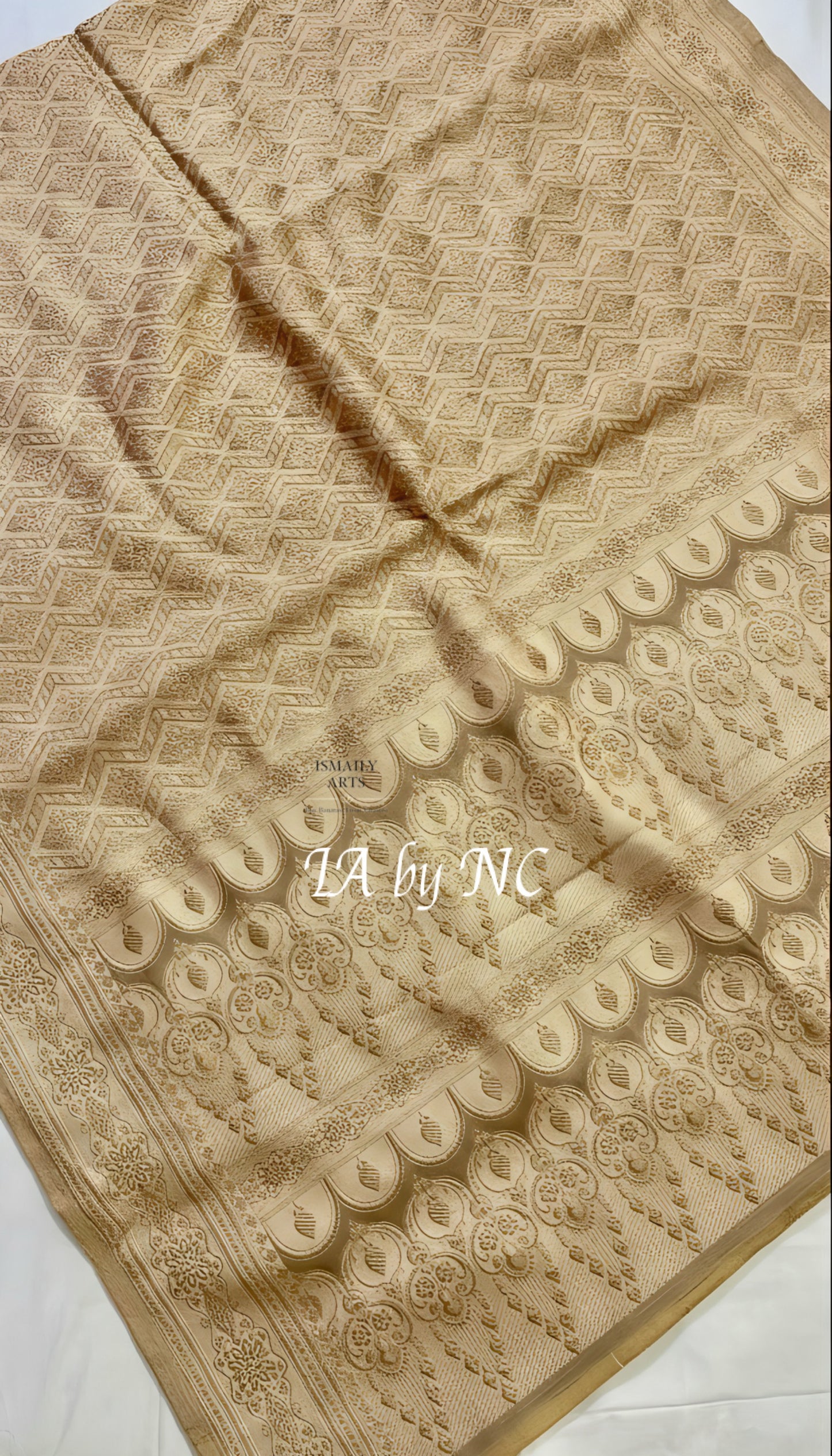 Beige Banarasi Mashru Katan Silk Saree