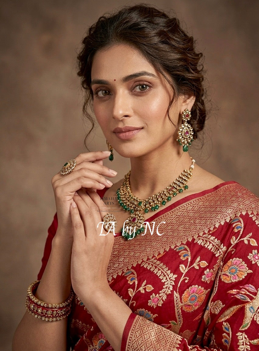 Mulberry Banarasi Pure Khaddi Georgette Saree