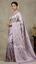 African Banarasi Pure Khaddi Tussar Georgette Brocade Saree
