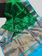 Bottle Banarasi Pure Kora Organza Kadwa Saree