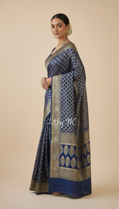 German Banarasi Pure Khaddi Georgette Saree