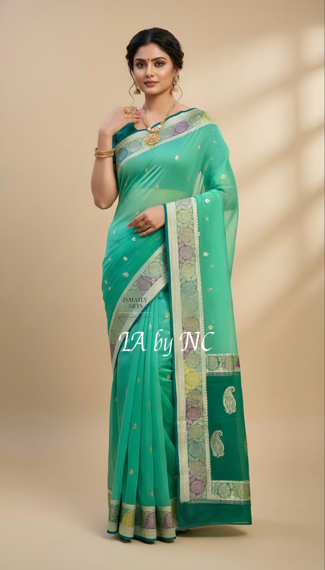 Jungle Banarasi Pure Khaddi Georgette Kadwa Saree