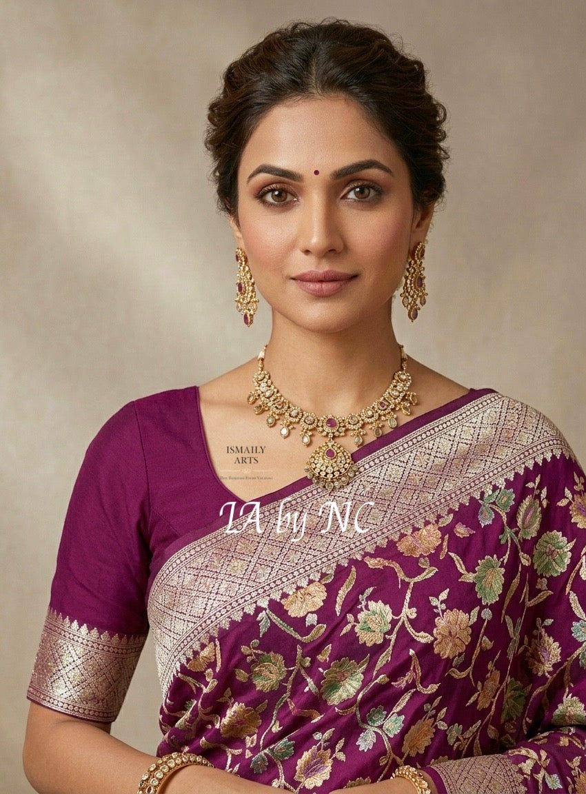 Byzantine Banarasi Pure Khaddi Georgette Saree
