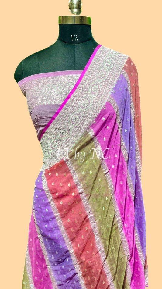 Pink Banarasi Pure Khaddi Georgette Saree