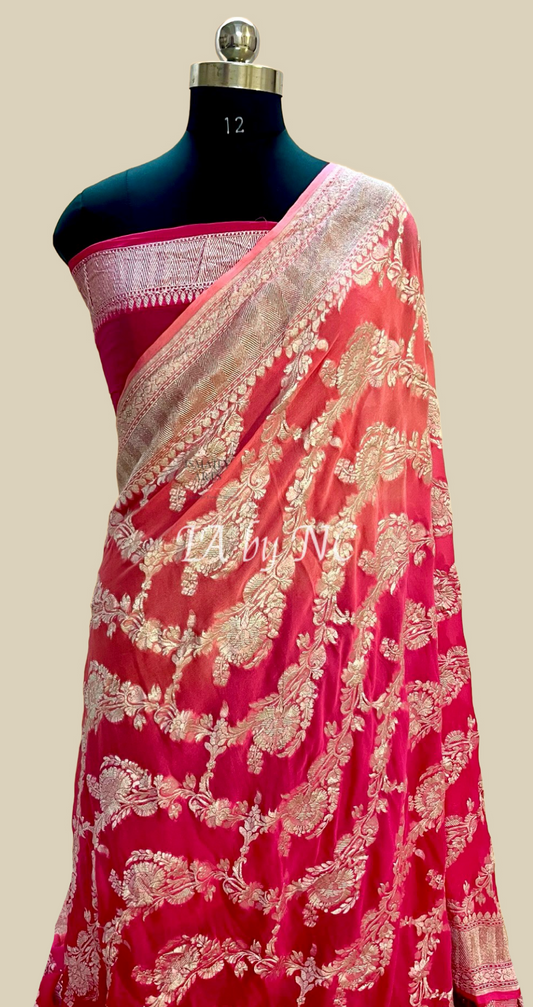 Imperial Banarasi Pure Khaddi Georgette Saree