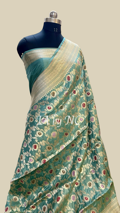 Jungle Banarasi Pure Katan Silk Meenakari Pattu Saree