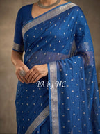 Prussian Banarasi Pure Kora Silk Kadwa Saree