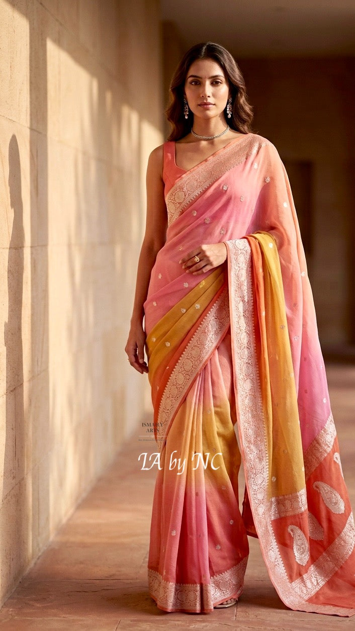 Banarasi Pure Khaddi Georgette Kadwa Saree