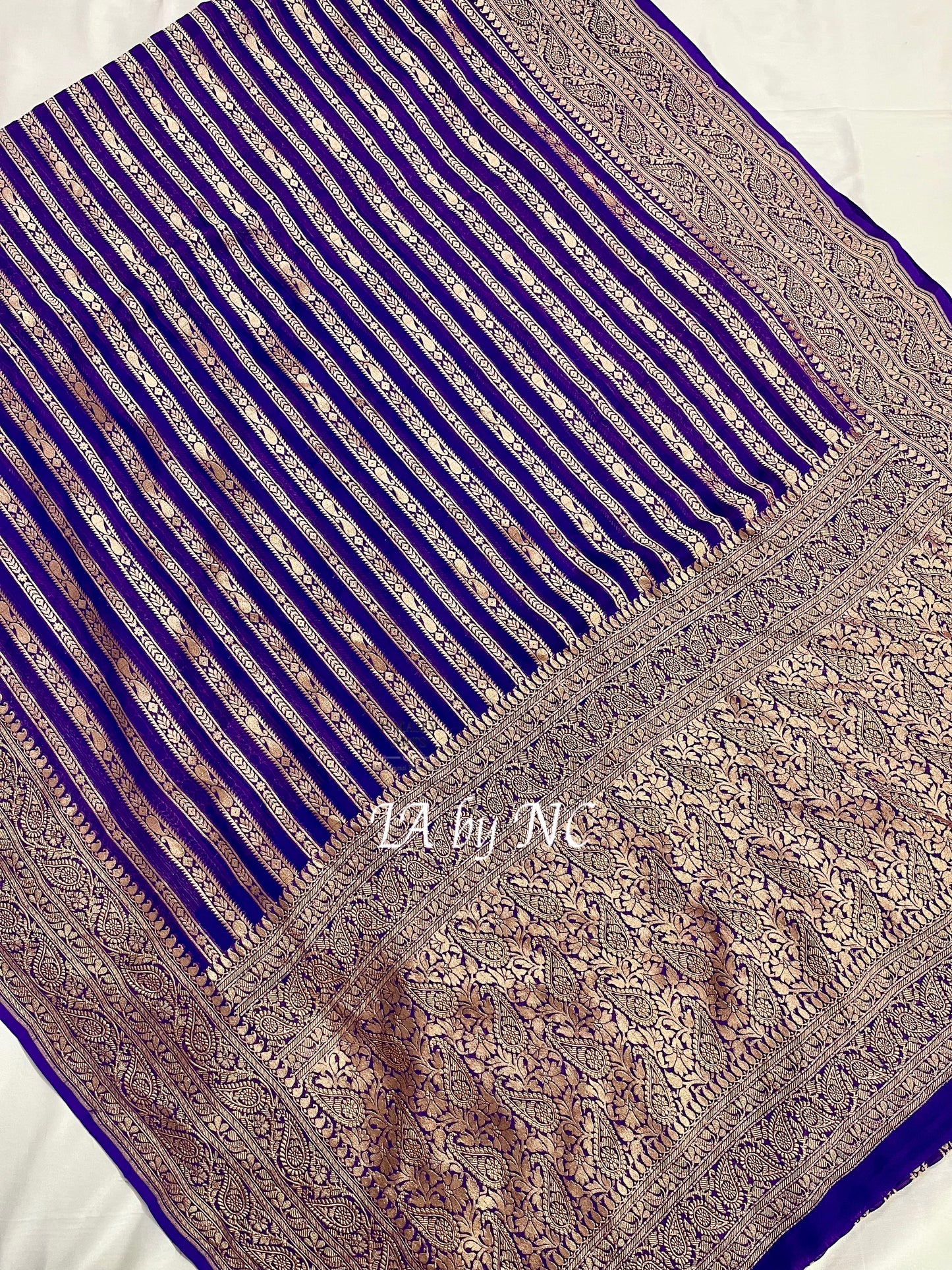 Grape Banarasi Pure Khaddi Georgette Saree