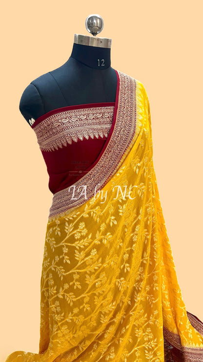 Amber Banarasi Pure Khaddi Georgette Saree