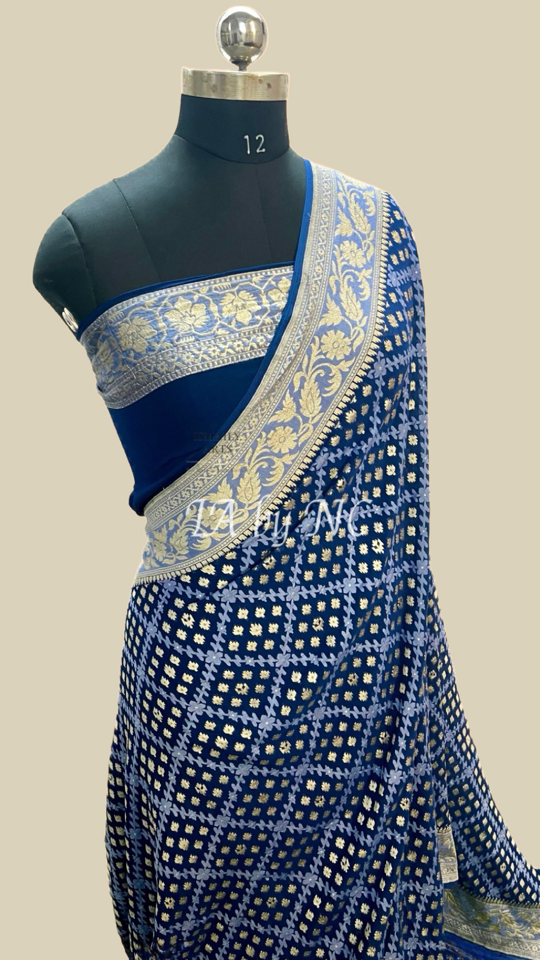 Prussian Banarasi Pure Khaddi Georgette Saree