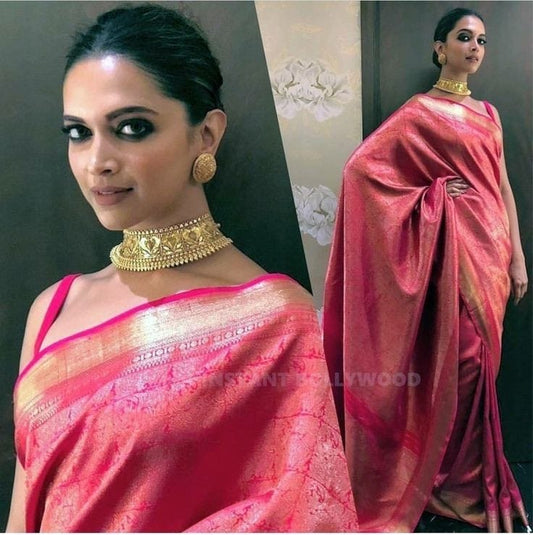 Deepika Padukone Inspired Banarasi Blend Tissue Brocade Saree