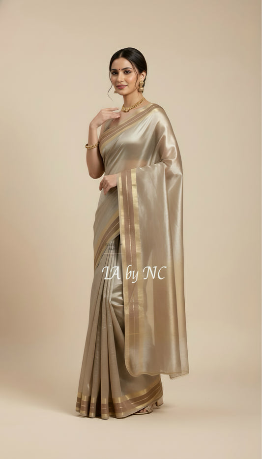 Caramel Banarasi Pure Tissue Silk Saree