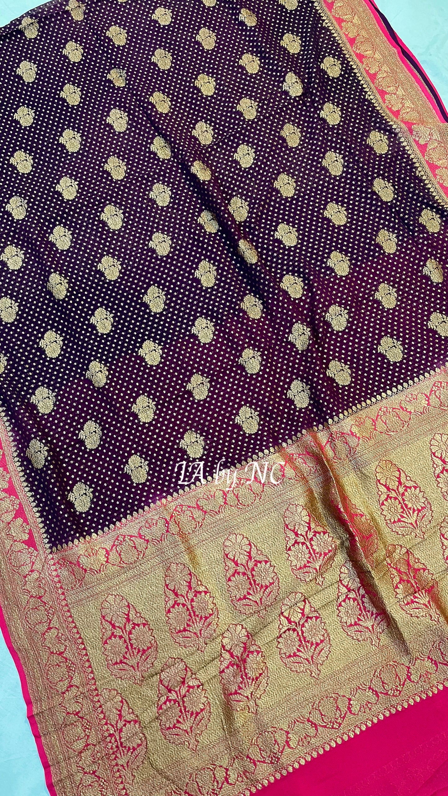 Hickory Banarasi Pure Khaddi Georgette Saree