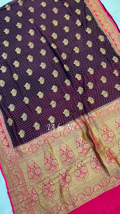 Hickory Banarasi Pure Khaddi Georgette Saree