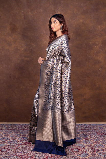 Space Banarasi Pure Katan Silk Brocade Saree