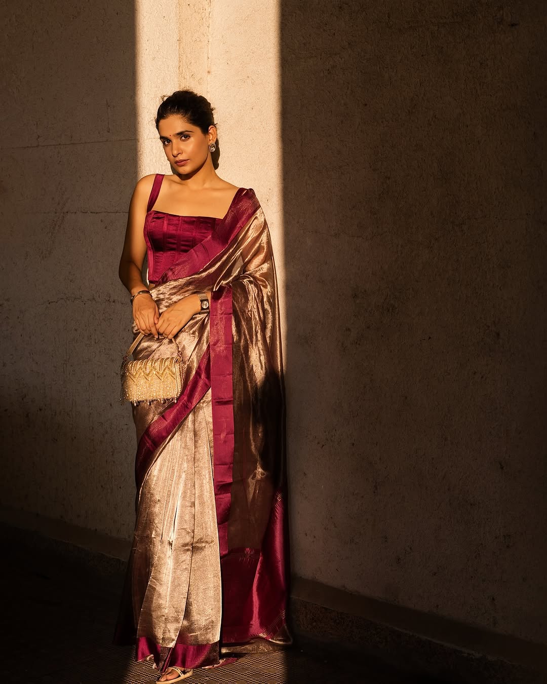Barn Banarasi Pure Tissue Silk Saree - Satin Border