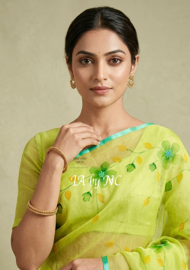 Pear Banarasi Pure Kora Organza Saree