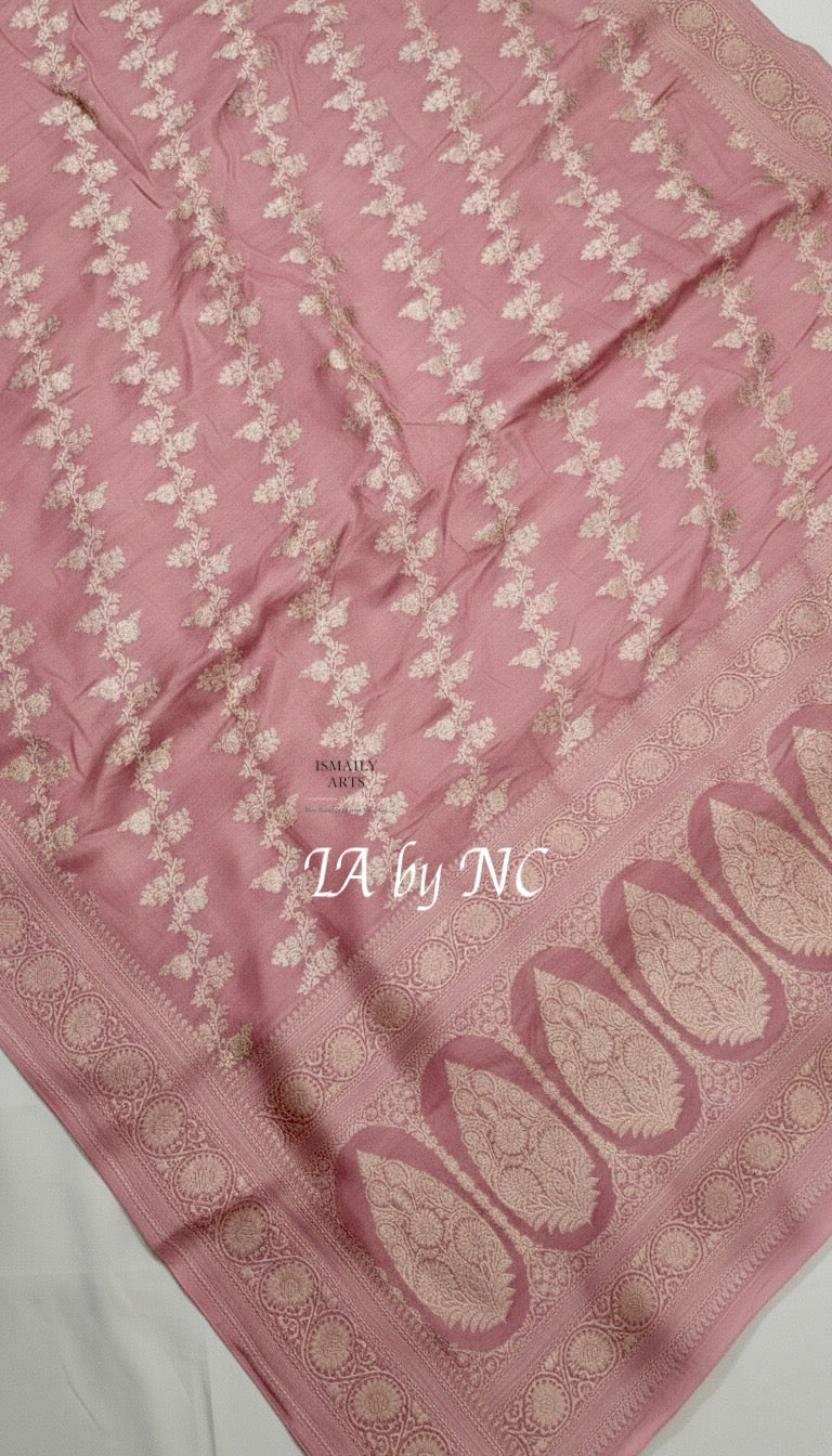 Flamingo Banarasi Mashru Katan Silk Saree