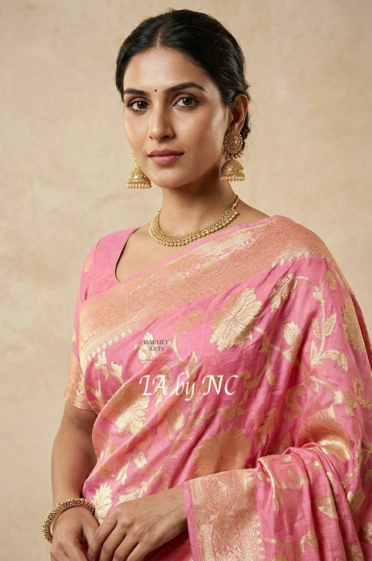French Banarasi Pure Chiffon Georgette Saree