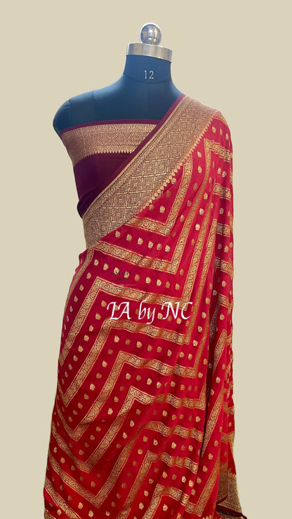 Imperial Banarasi Pure Khaddi Georgette Saree
