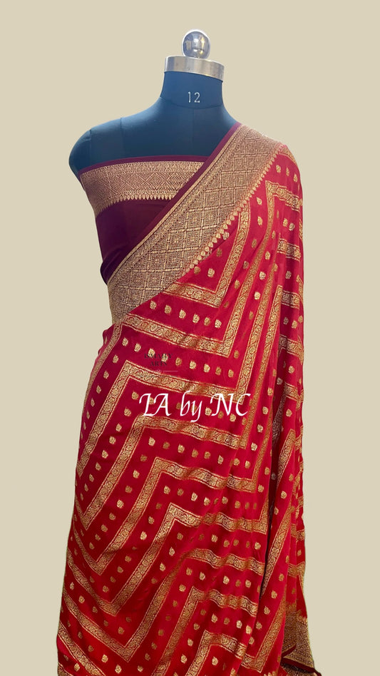 Imperial Banarasi Pure Khaddi Georgette Saree