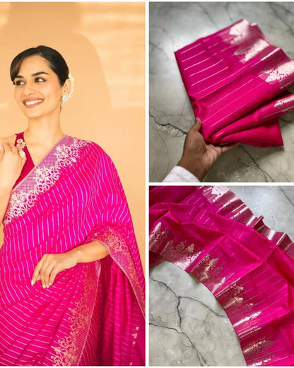 Manushi Chhillar Inspired Banarasi Blend Katan Silk Saree