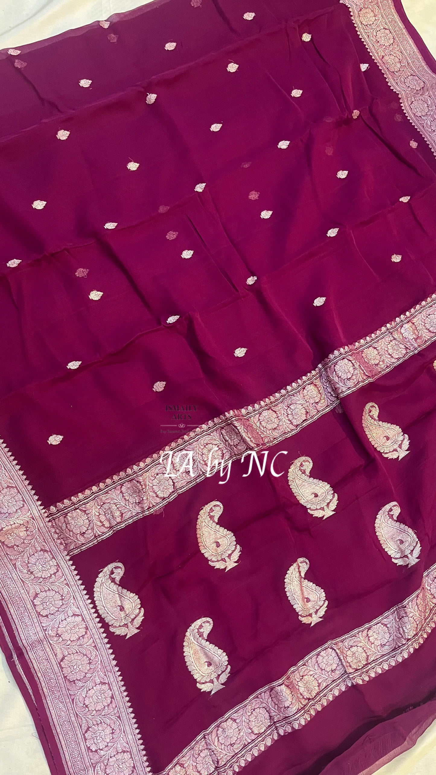Byzantine Banarasi Pure Khaddi Georgette Kadwa Saree