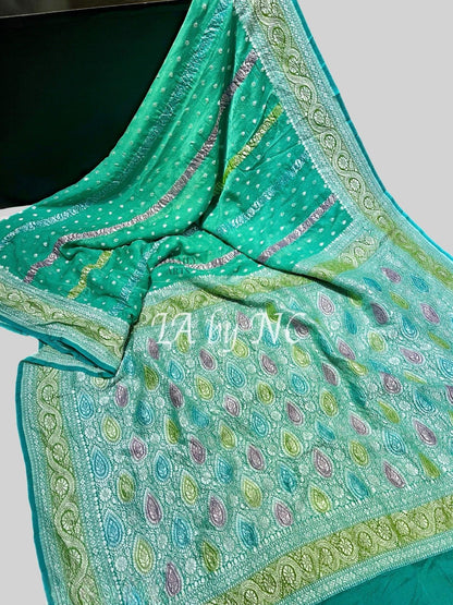 Jungle Banarasi Pure Khaddi Georgette Saree