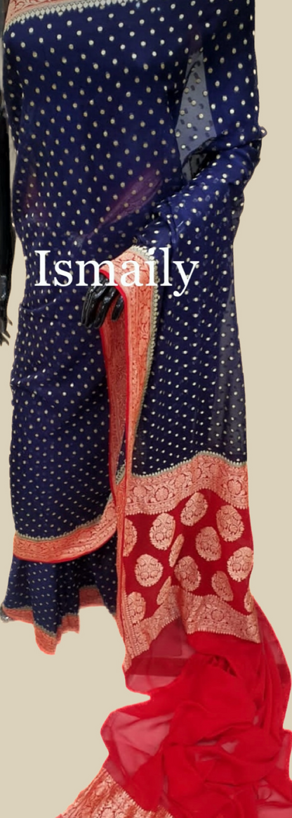 Space Banarasi Pure Khaddi Georgette Saree