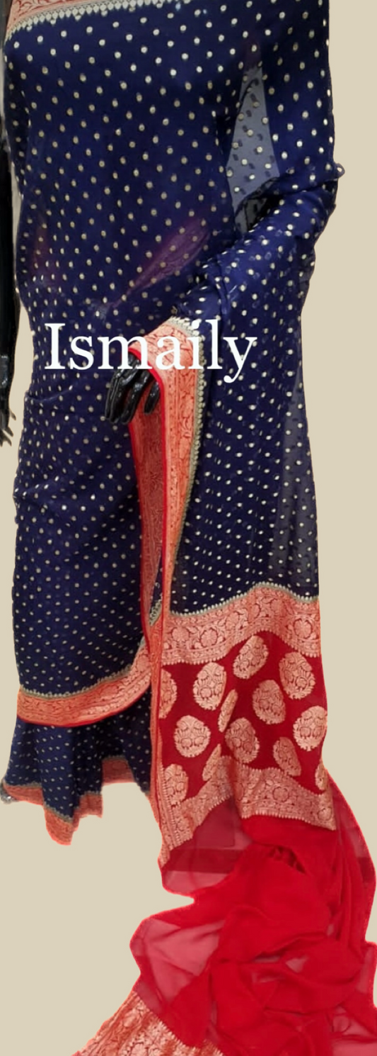 Space Banarasi Pure Khaddi Georgette Saree