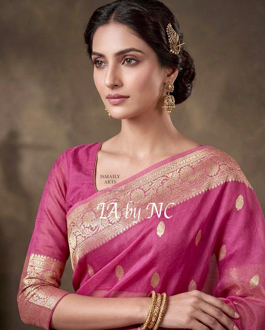 Thulian Banarasi Pure Kora Organza Kadwa Saree