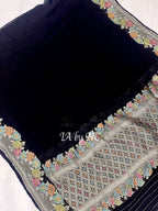 Black Banarasi Pure Khaddi Georgette Dupatta