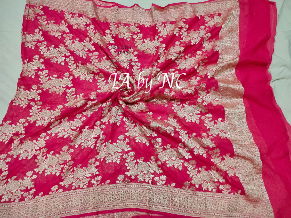 Ruby Banarasi Pure Khaddi Georgette Dupattau