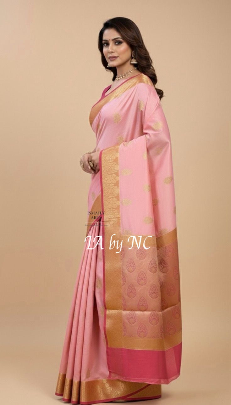 Punch Banarasi Pure Katan Silk Raw Mango Saree