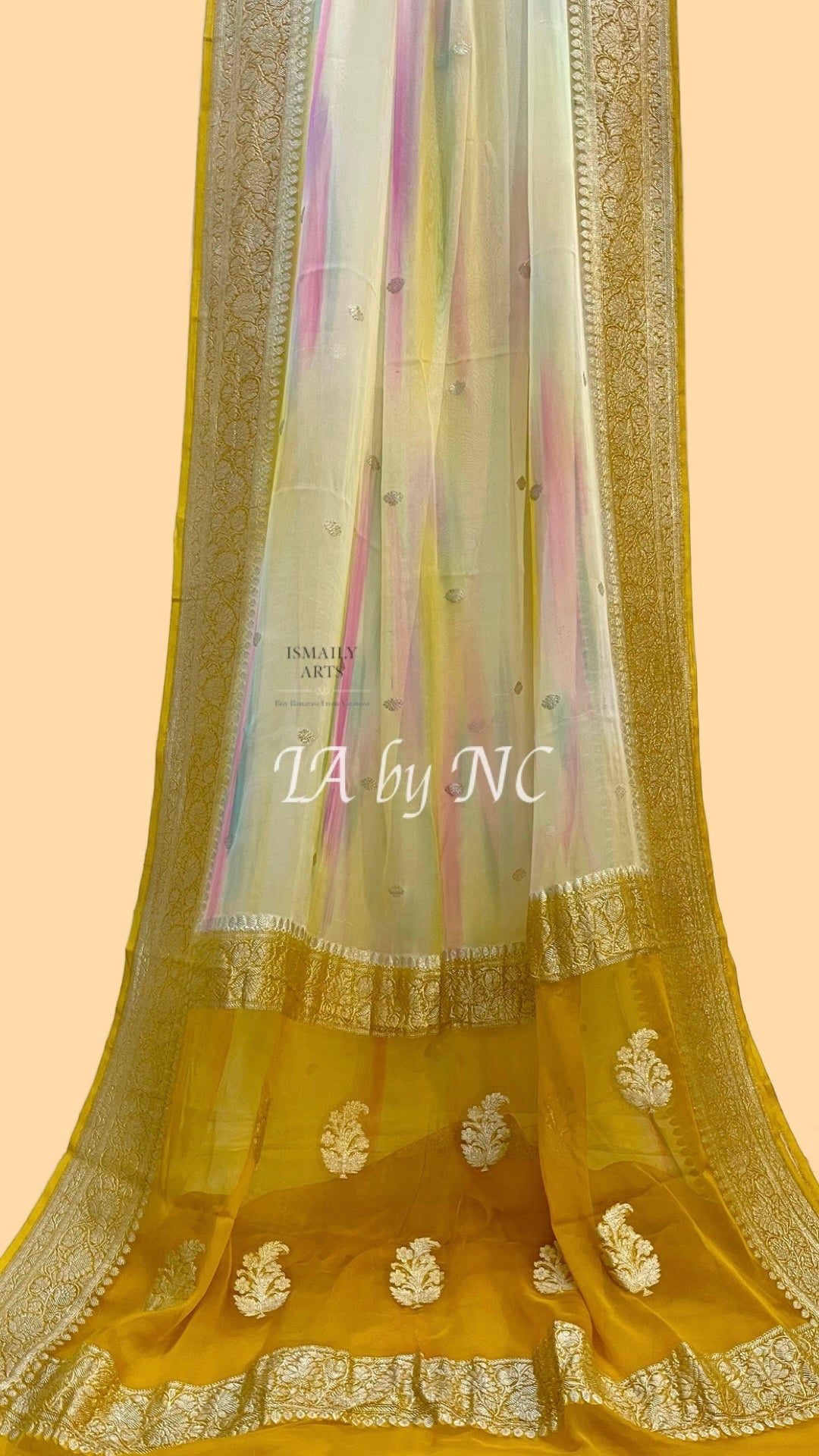 Dijon Banarasi Pure Khaddi Georgette Kadwa Saree