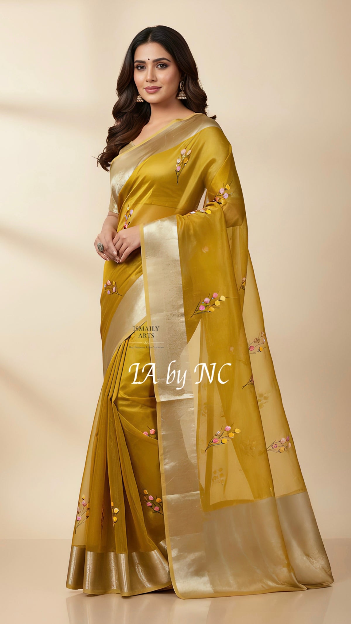 Goldenrod Banarasi Pure Tissue Silk Saree