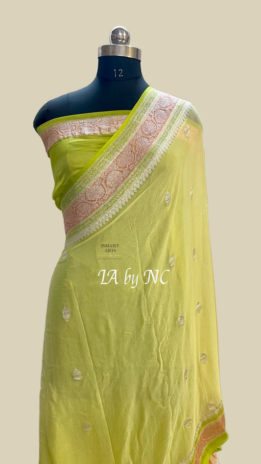 Laguna Banarasi Pure Khaddi Georgette Kadwa Saree