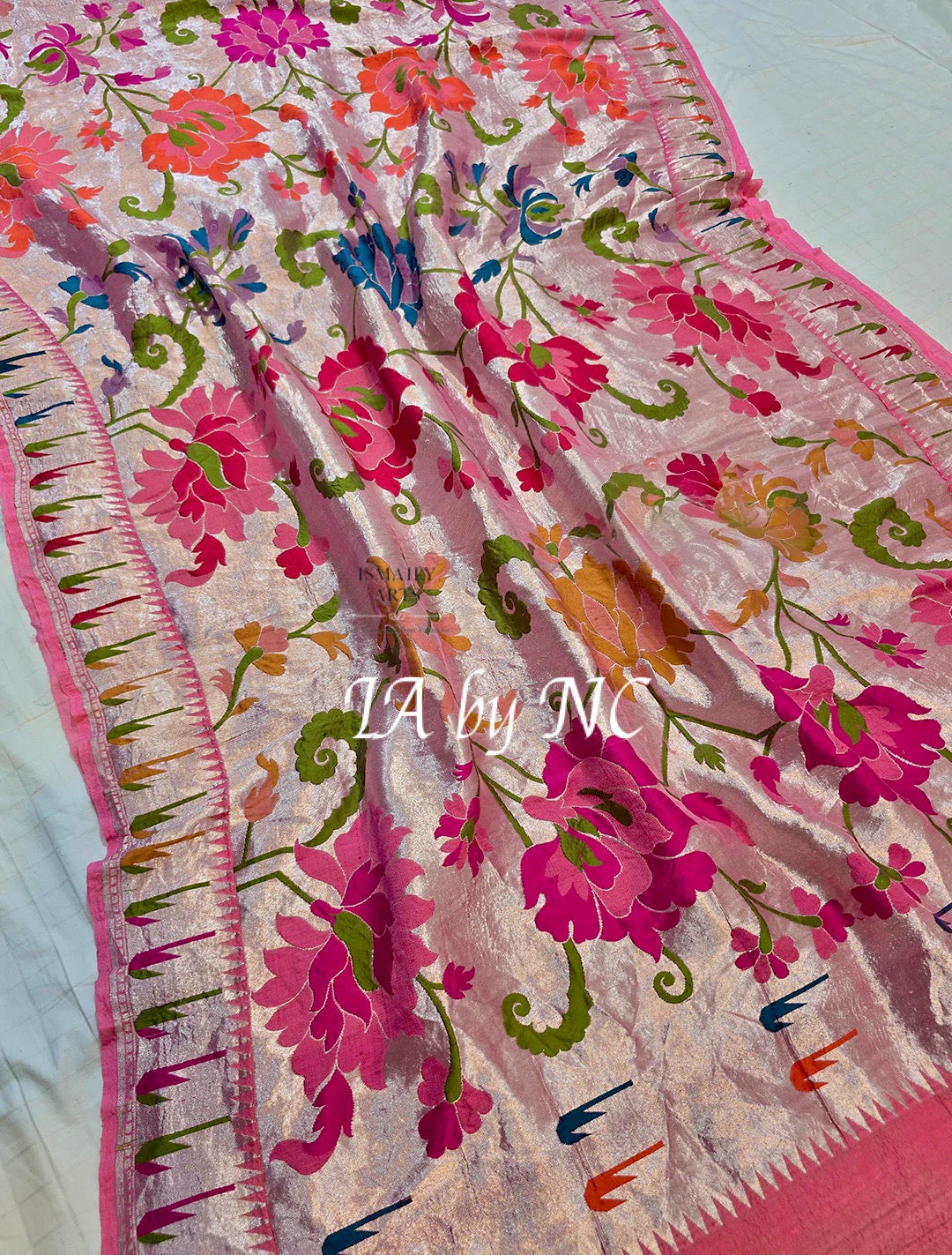 French Banarasi Pure Khaddi Tussar Georgette Brocade Saree