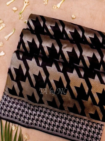 Black Banarasi Pure Khaddi Georgette Saree