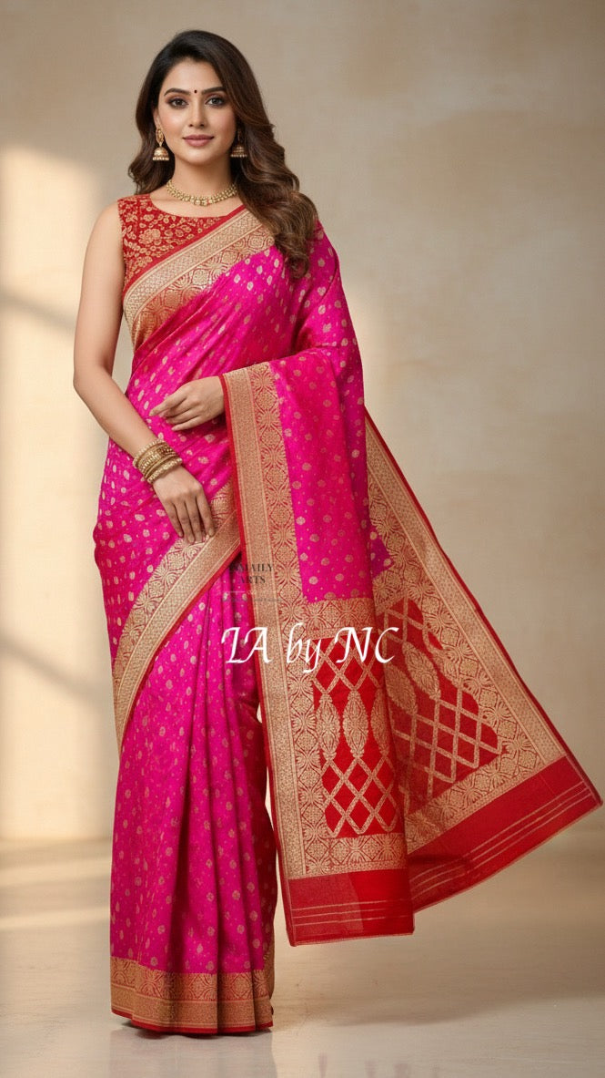 Rani Banarasi Pure Khaddi Georgette Saree