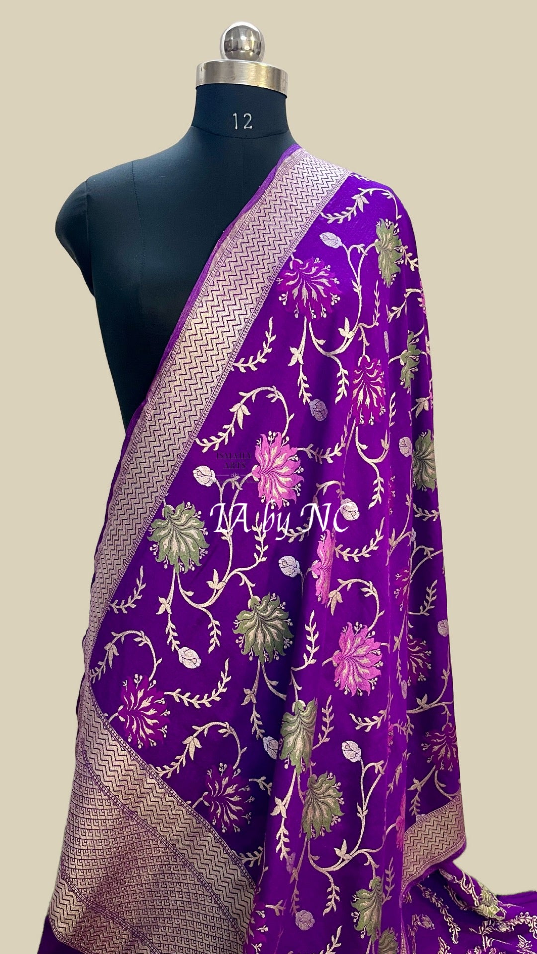 Grape Banarasi Pure Munga Silk Dupatta