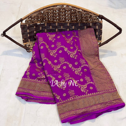 Lollipop Banarasi Pure Khaddi Georgette Saree