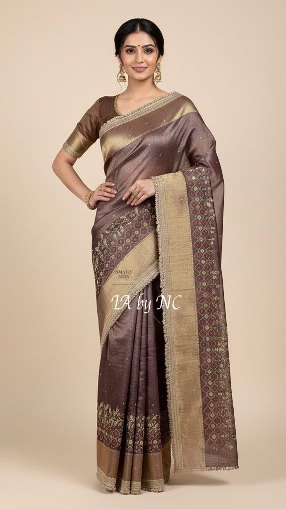 Syrup Banarasi Pure Tissue Silk Handwork Saree