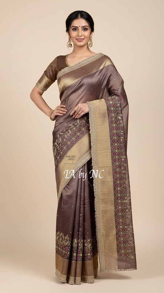 Syrup Banarasi Pure Tissue Silk Handwork Saree