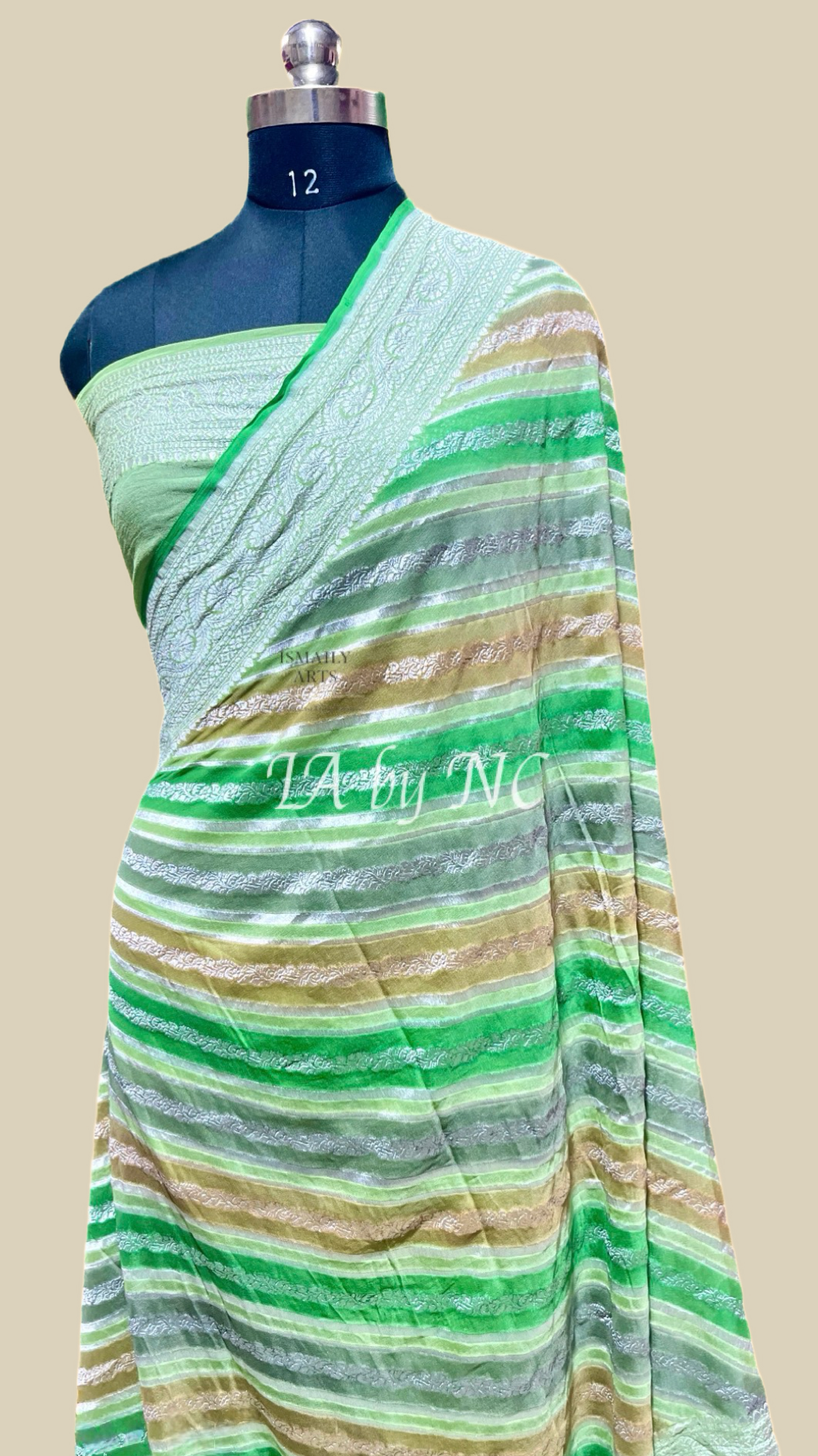 Pista Banarasi Pure Khaddi Georgette Saree