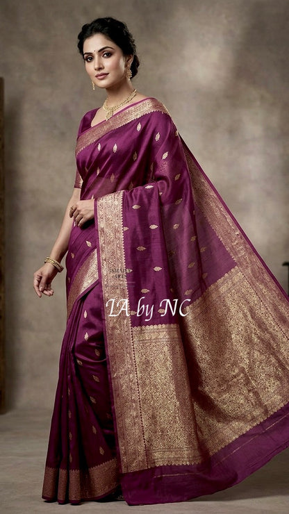 Byzantine Banarasi Pure Kora Silk Kadwa Saree