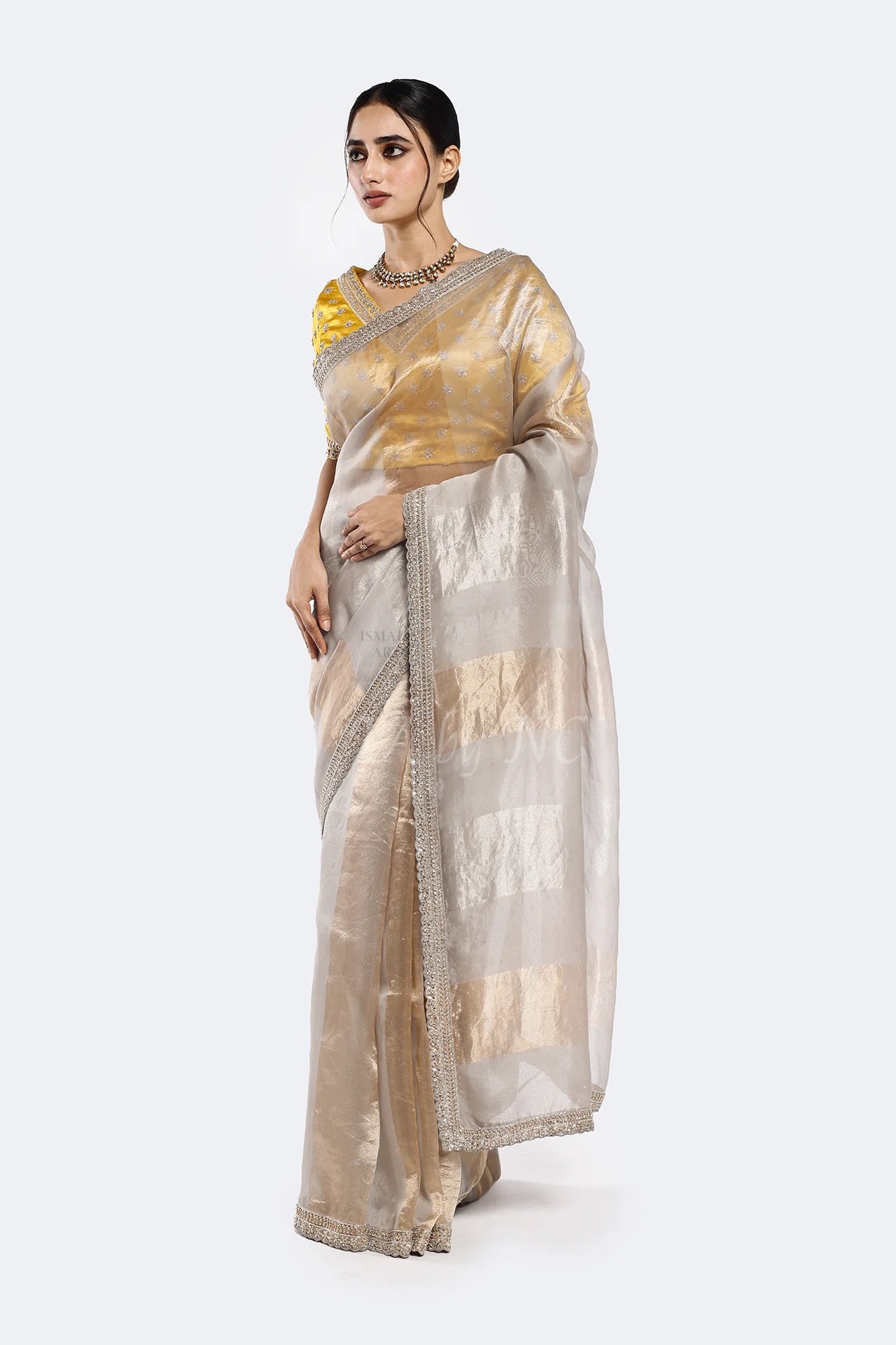 Ivory Banarasi Pure Tissue Silk Saree